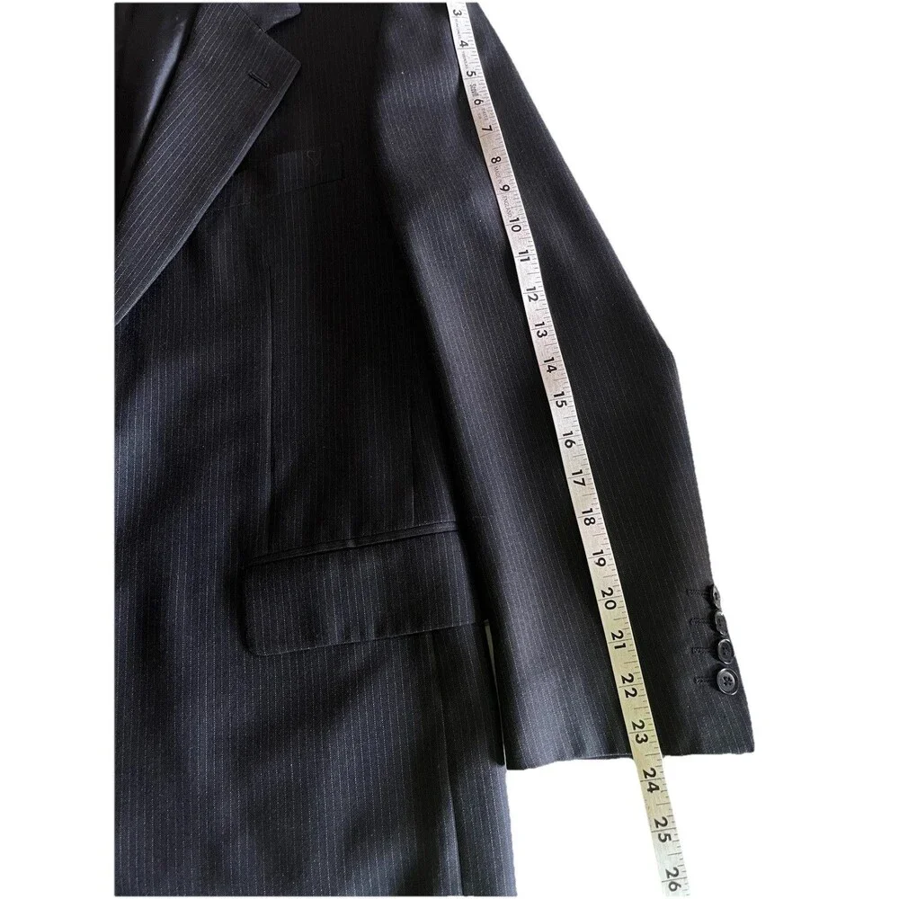 PAL ZiLERI Men 38-40R Blazer Designer Wool Pinstripe Suit Jacket Made In Italy